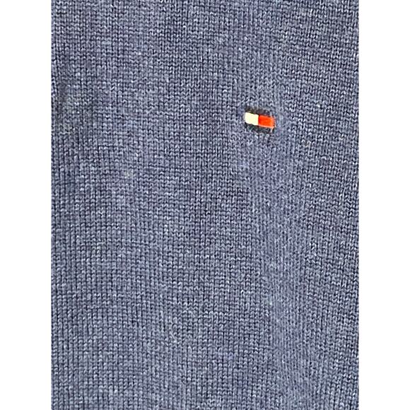 Tommy Hilfiger Men's L 2/2 Zip Pullover Sweater Navy Blue 100% Cotton Basic New - Picture 3 of 6